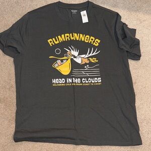 Old Navy Black Graphic 'Rumrunners Head in the Clouds' Tee
